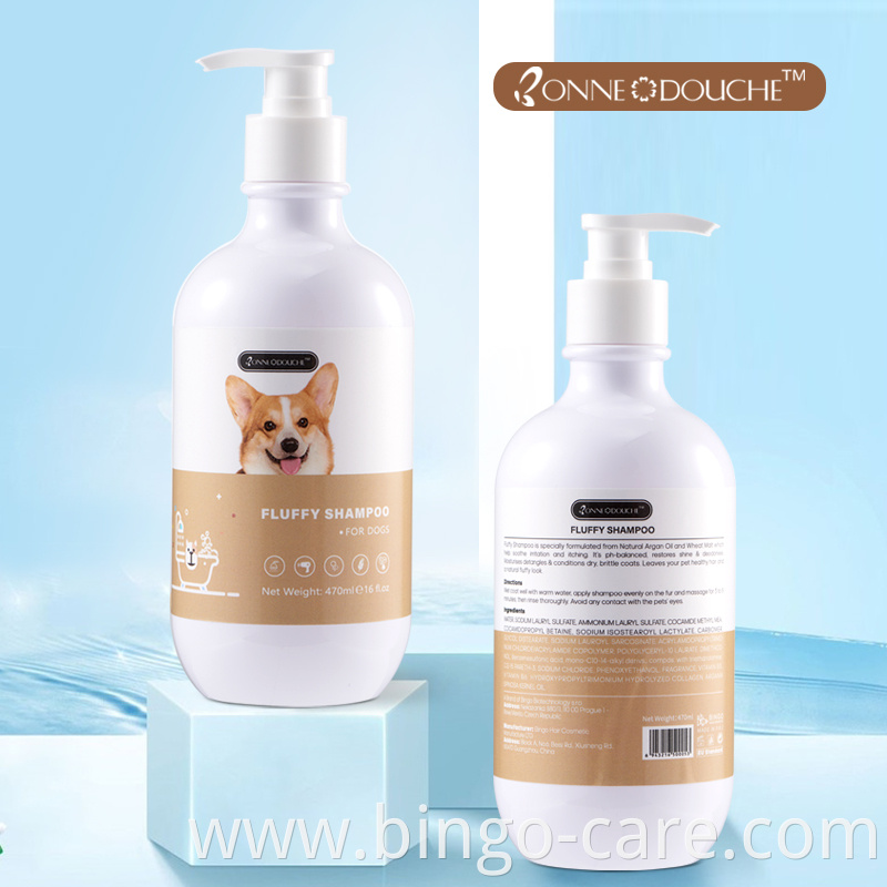 Wholesale Price Pet Care Fluffy Shampoo For dogs Natural Formula Private Label